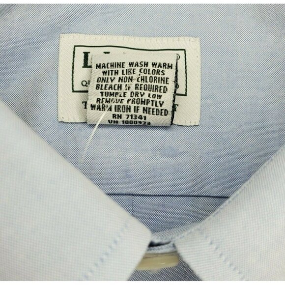 L.L. Bean Men Traditional Fit Men Large Regular Blue Button Up %100 Cotton Shirt - Picture 9 of 12
